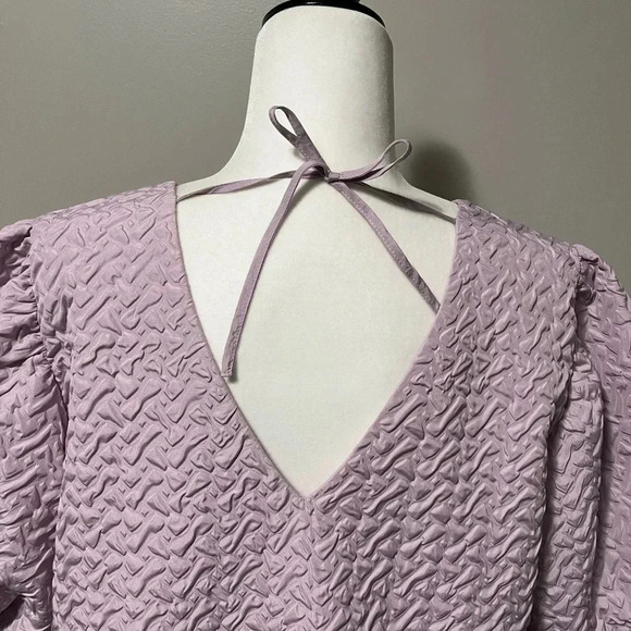 Hudson North Easy V neck Short Sleeve Short Dress Dark Orchid - Picture 11 of 15